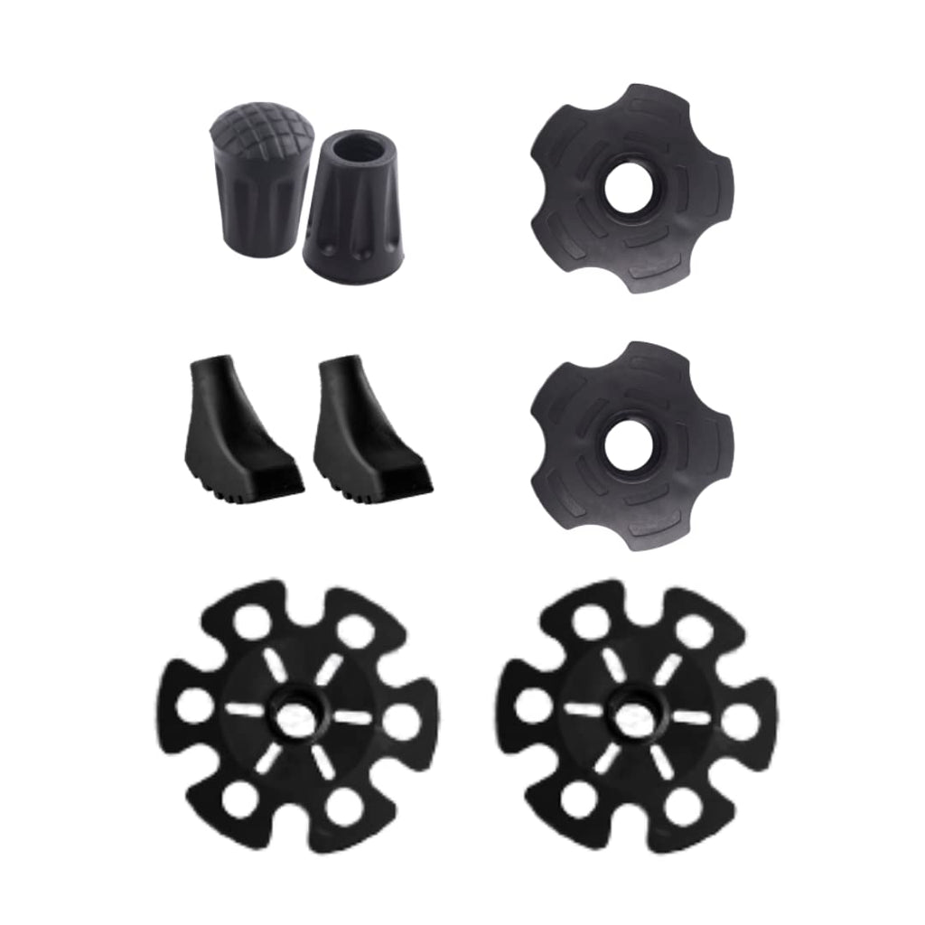 High Stream Gear Trekking Poles Accessories. A Replacement Set of 2 Rubber Tips and 2 mud Baskets for All Weather and All Terrain. Fits Most Standard Trekking/Hiking/Walking Poles/Sticks